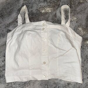 white button down brandy Melville tank crop